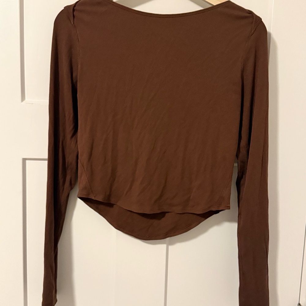 Lululemon Modal Silk Twist-Back Yoga Long-Sleeve Shirt